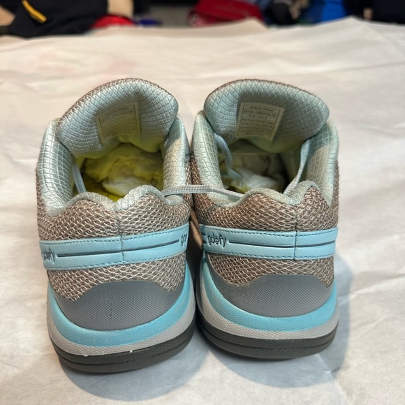 Gray and Blue Mesh Athletic Shoes with Cushioned Sole - Picture 5 of 14